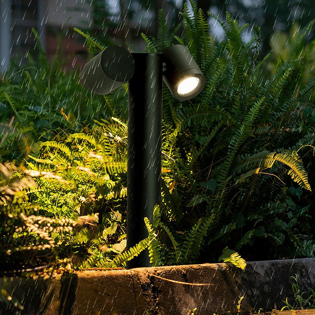 Flexi-Glow Dual-Head Rotatable Outdoor Lawn Light for Modern Landscapes-Lighom