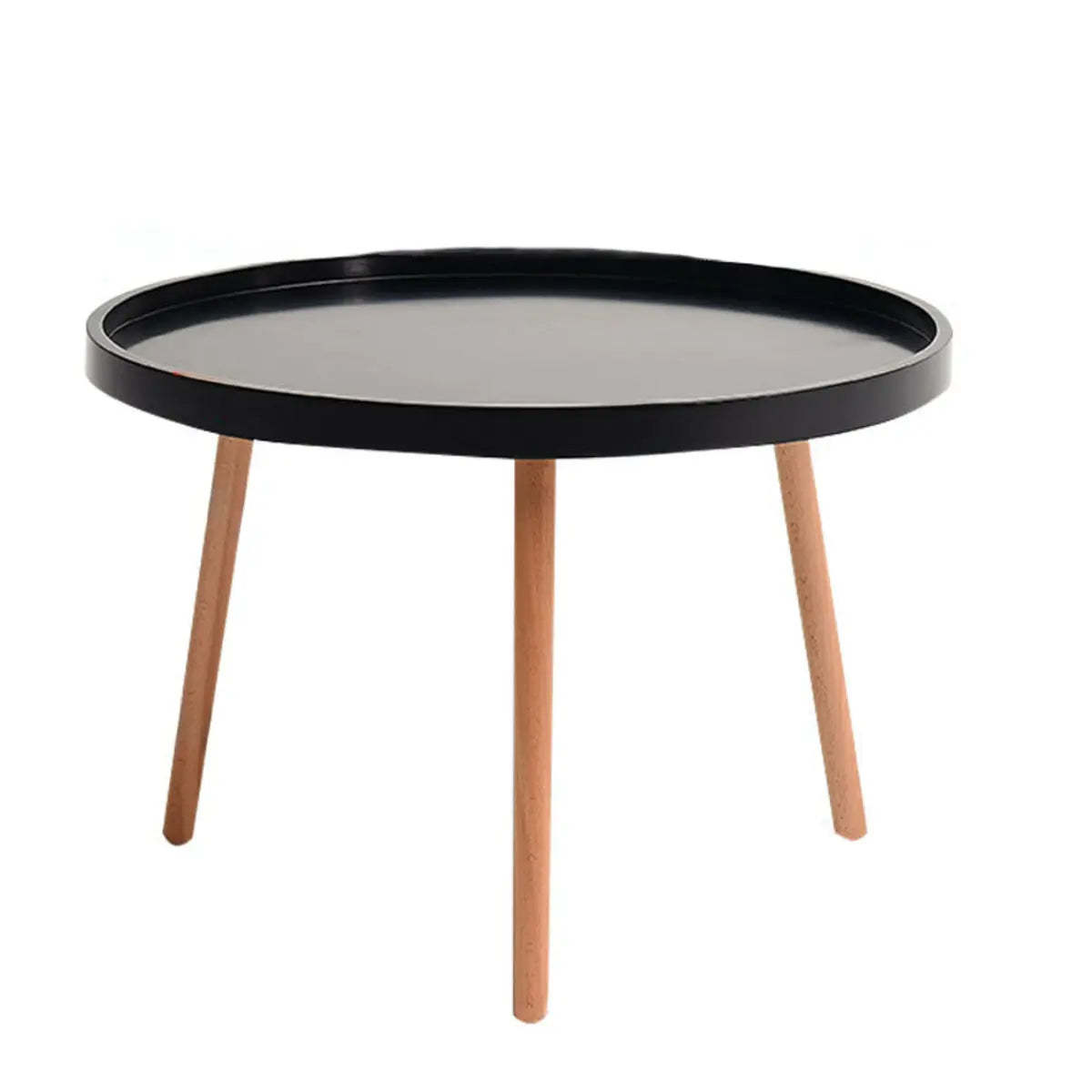 Waterproof Round Tray Beech Three-Leg Coffee Table — Blue