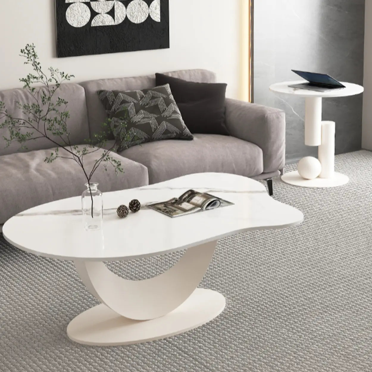 Waterproof Stone Free-Form Abstract-Base Coffee Table