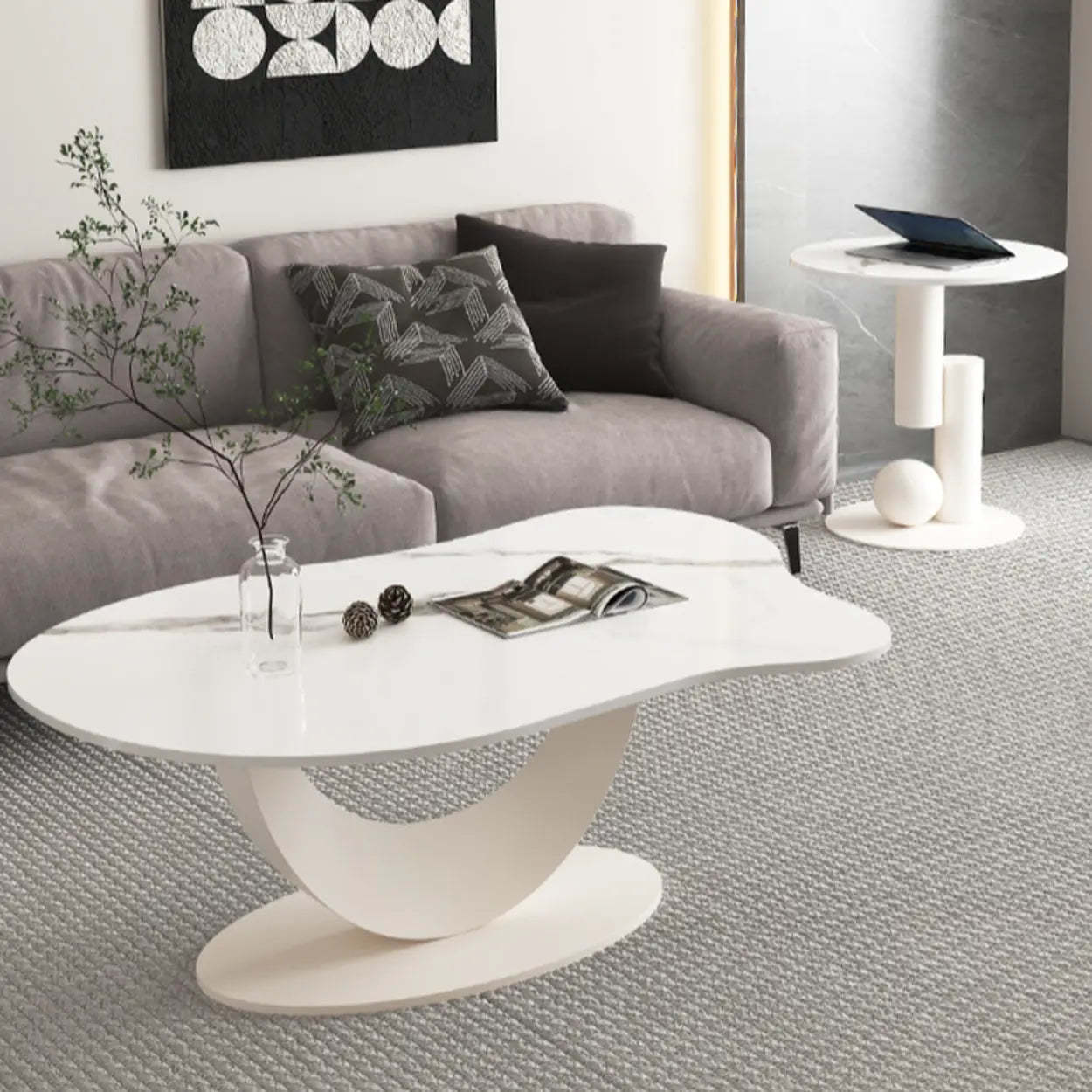 Waterproof Stone Free-Form Abstract-Base Coffee Table
