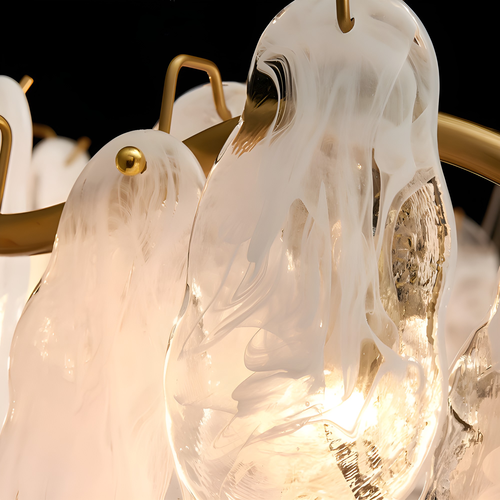 Wave Glass Cloud Dimmable French Style Chandelier