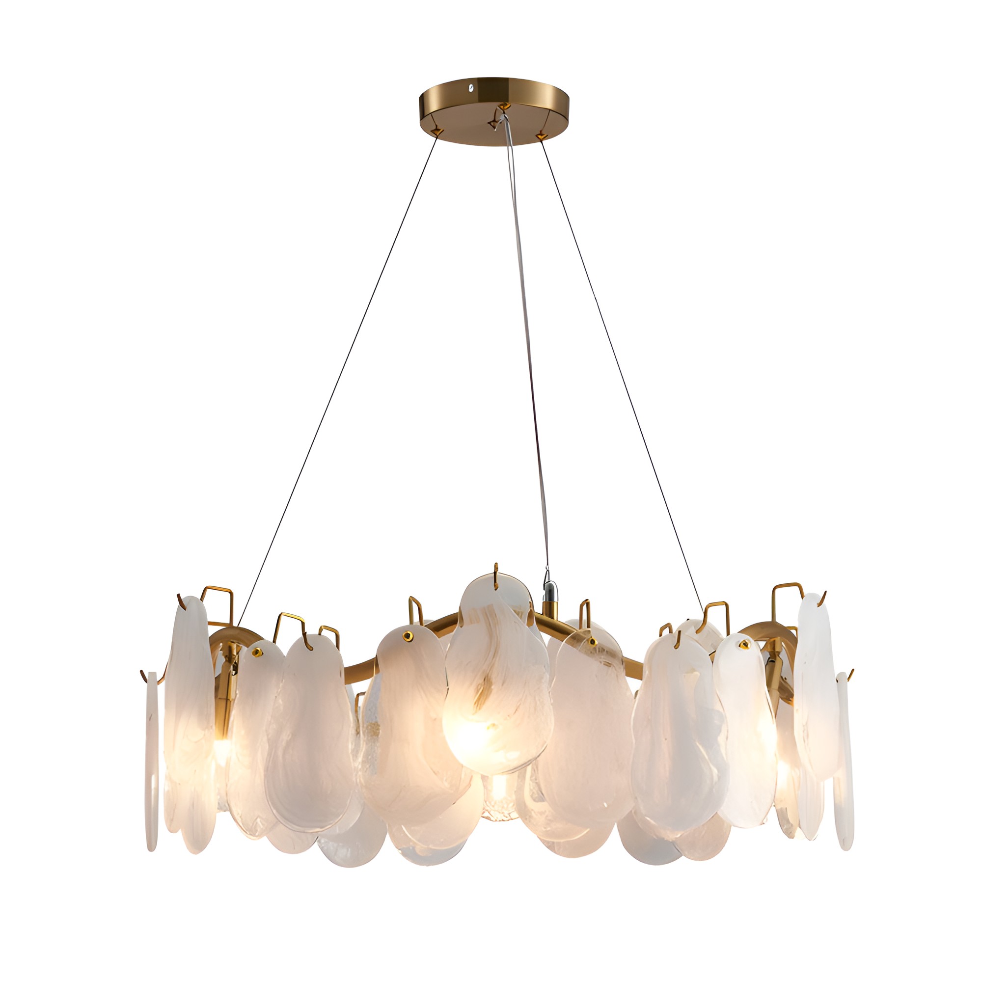 Wave Glass Cloud Dimmable French Style Chandelier