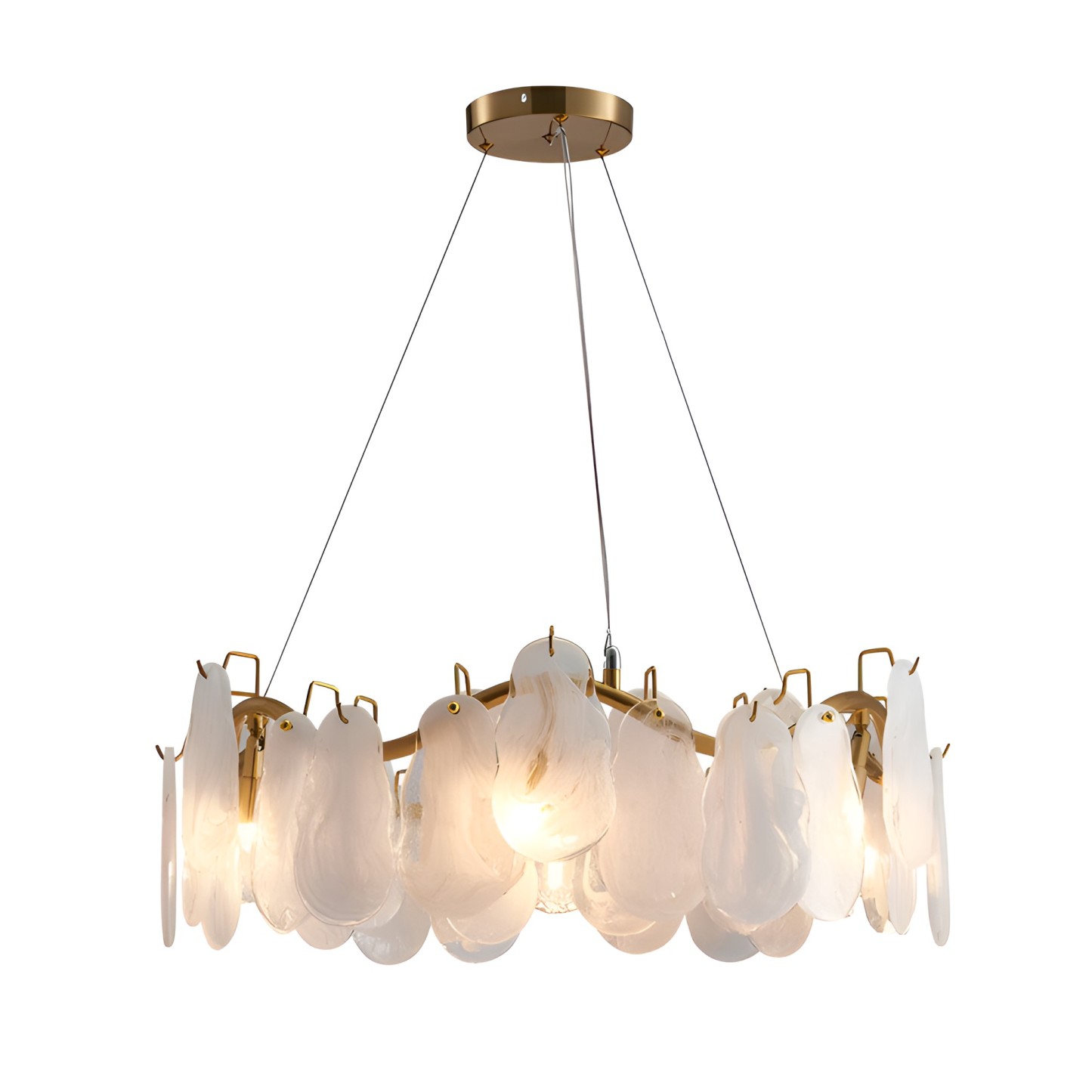 Wave Glass Cloud Dimmable French Style Chandelier