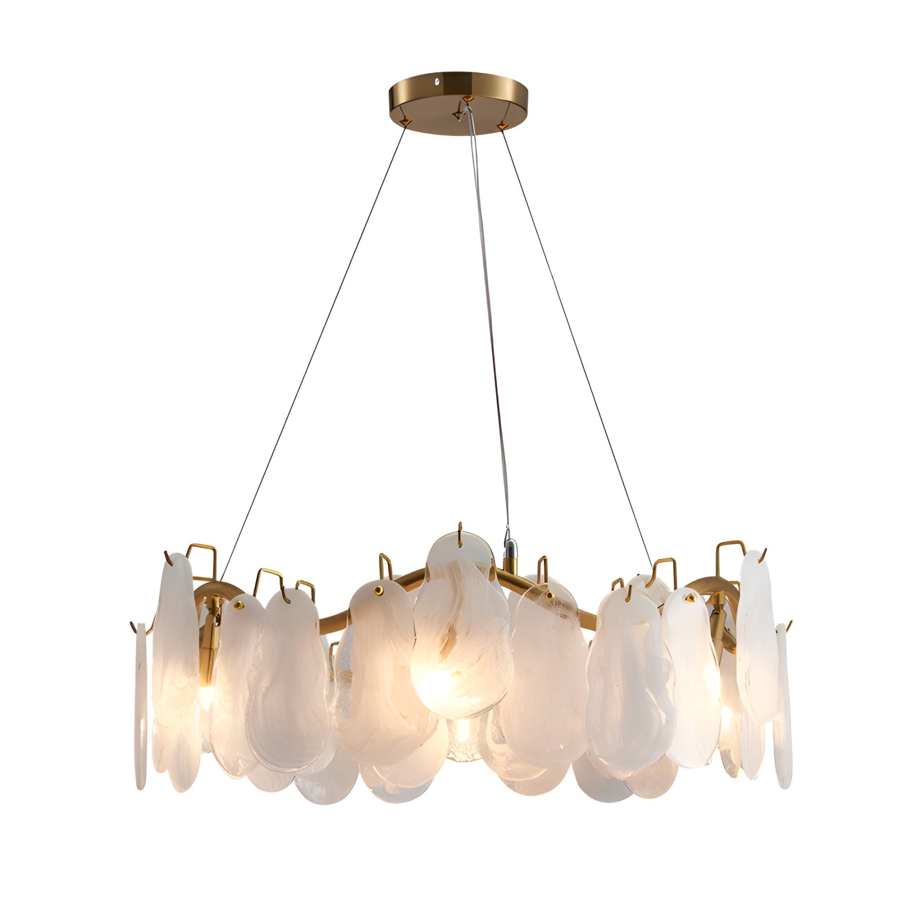 Wave Glass Cloud Dimmable French Style Chandelier