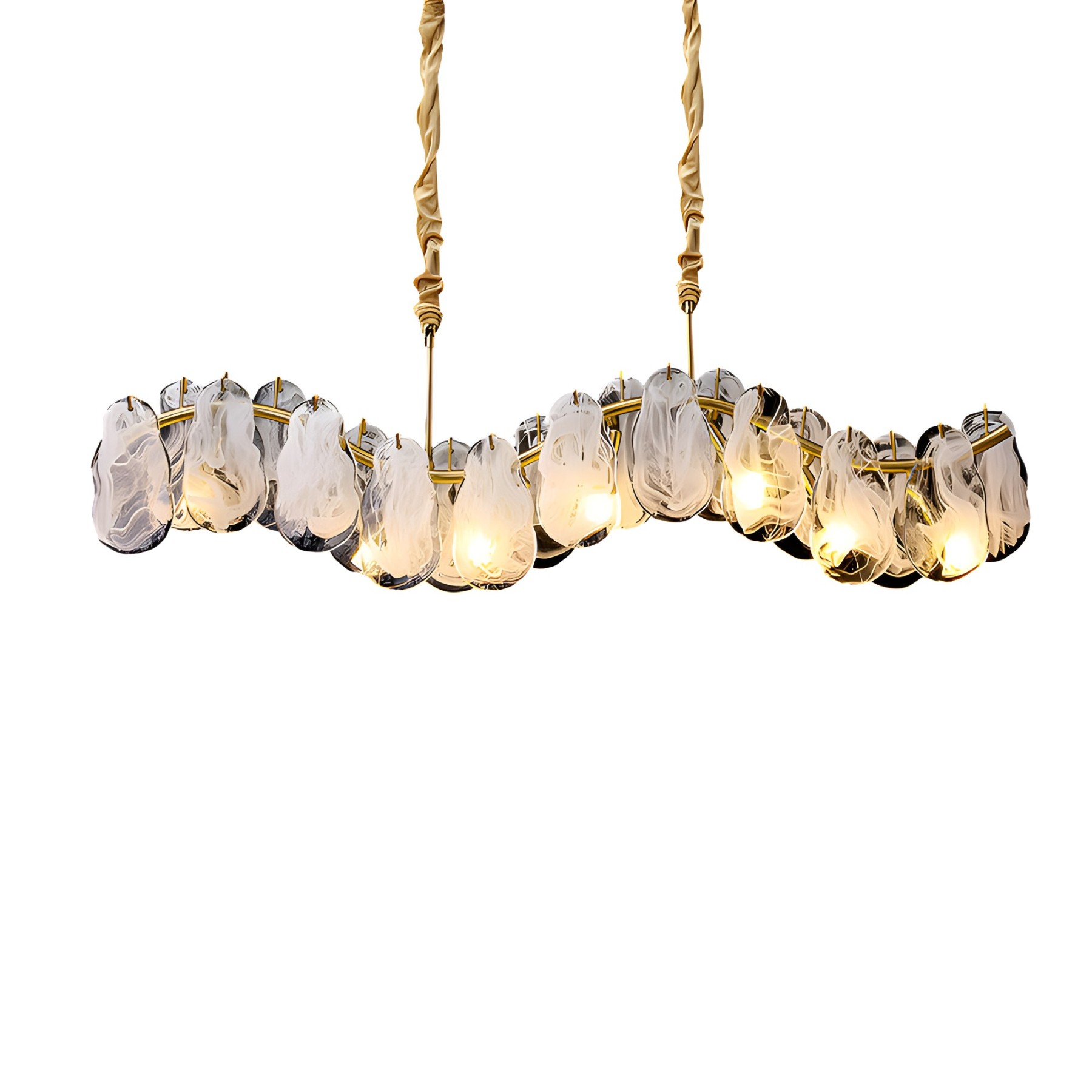 Wave Glass Cloud Dimmable French Style Chandelier
