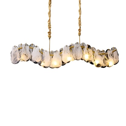 Wave Glass Cloud Dimmable French Style Chandelier