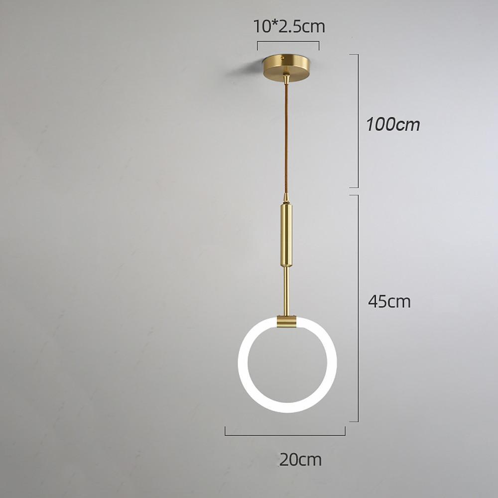 Circle LED Gold Modern Pendant Light Hanging Lamp Island Lights Chandelier-Lighom