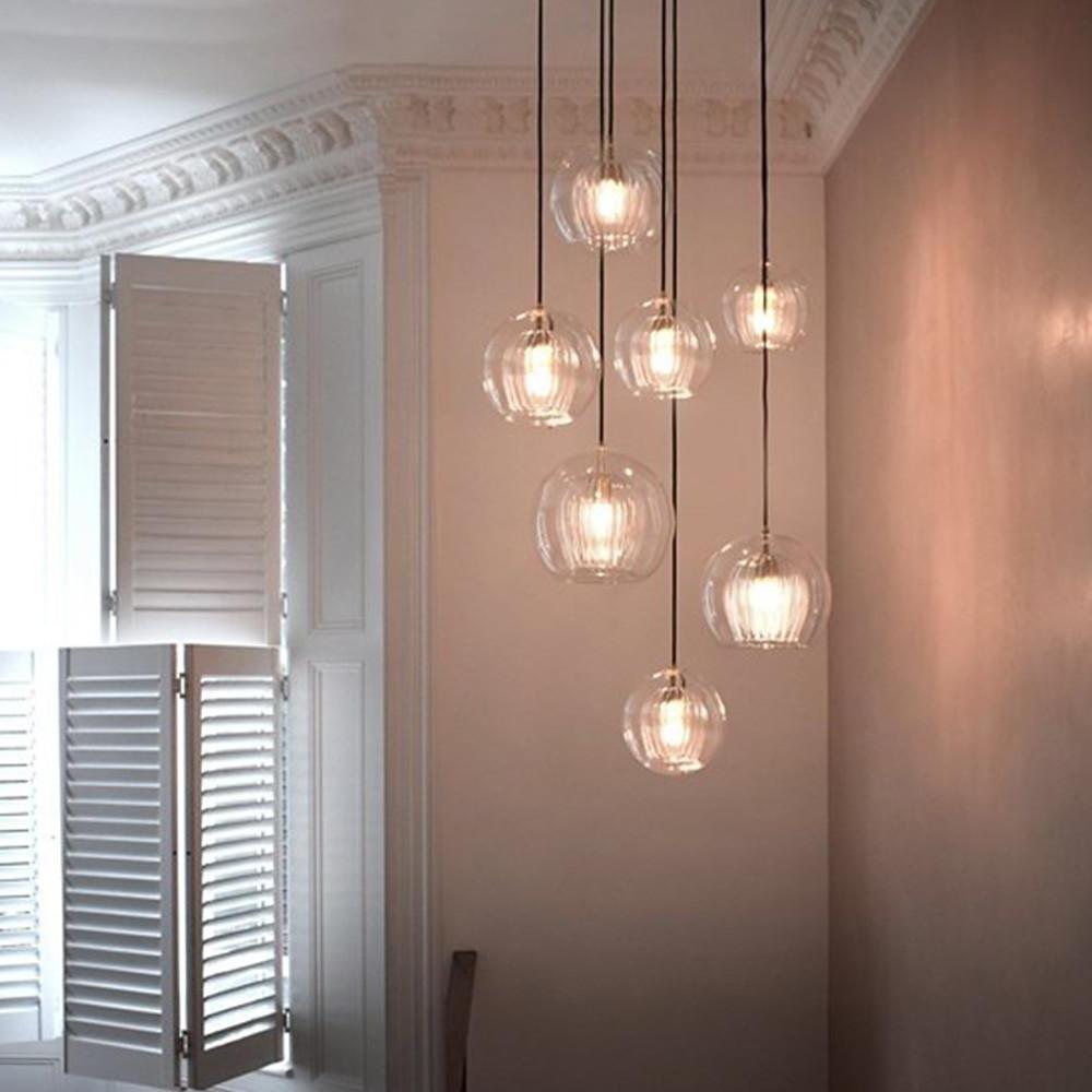 Unique Glass Globe LED Modern Pendant Light Hanging Lamp Island Lights-Lighom