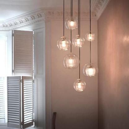 Unique Glass Globe LED Modern Pendant Light Hanging Lamp Island Lights-Lighom