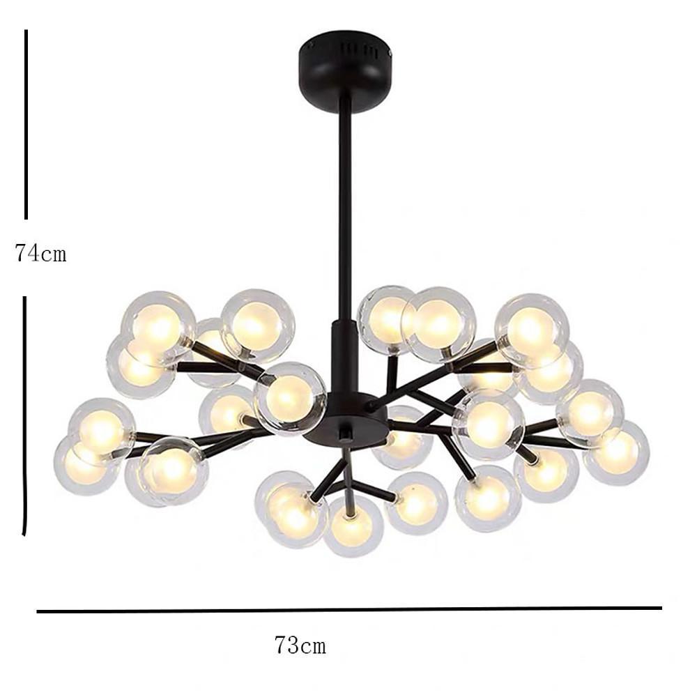 25 Lights LED Cluster Glass Bubble Sputnik Chandelier Hanging Ceiling Lights-Lighom