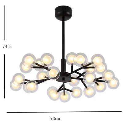 25 Lights LED Cluster Glass Bubble Sputnik Chandelier Hanging Ceiling Lights-Lighom