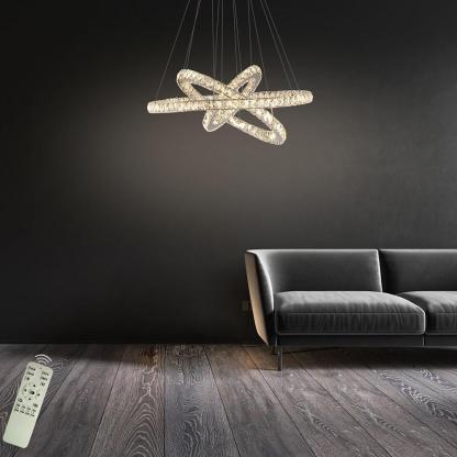 Interwoven Geometrical Circle Crystal Chandeliers for Living Room-Lighom