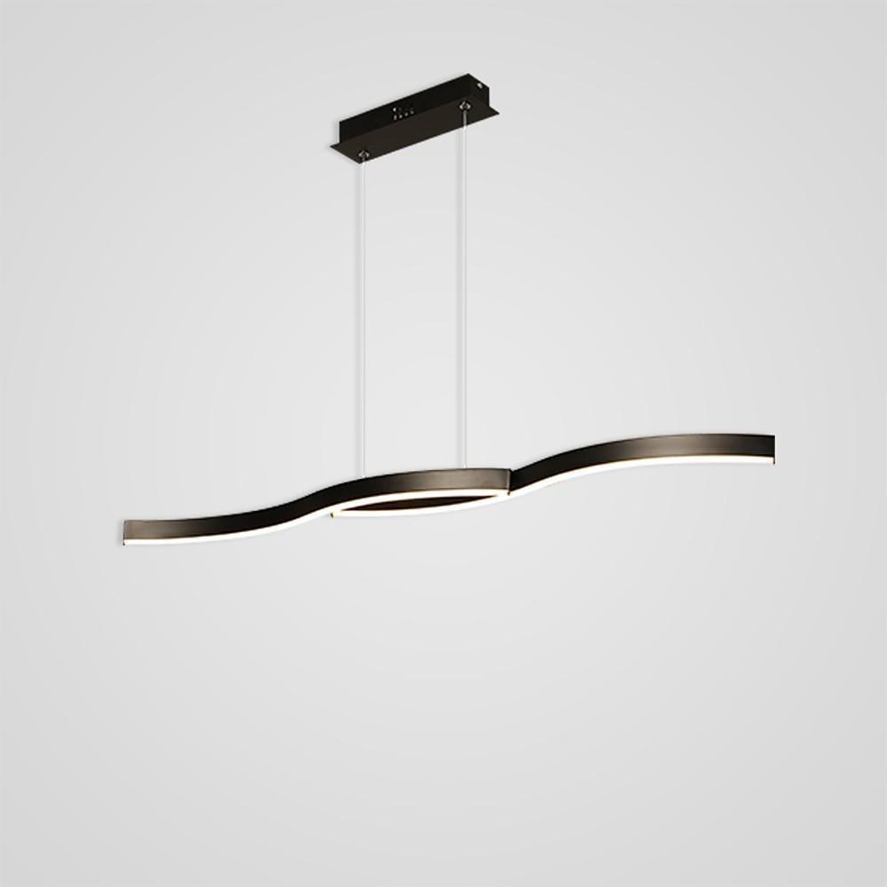 Dual Wave Metal 2-Light Island Dining Chandelier