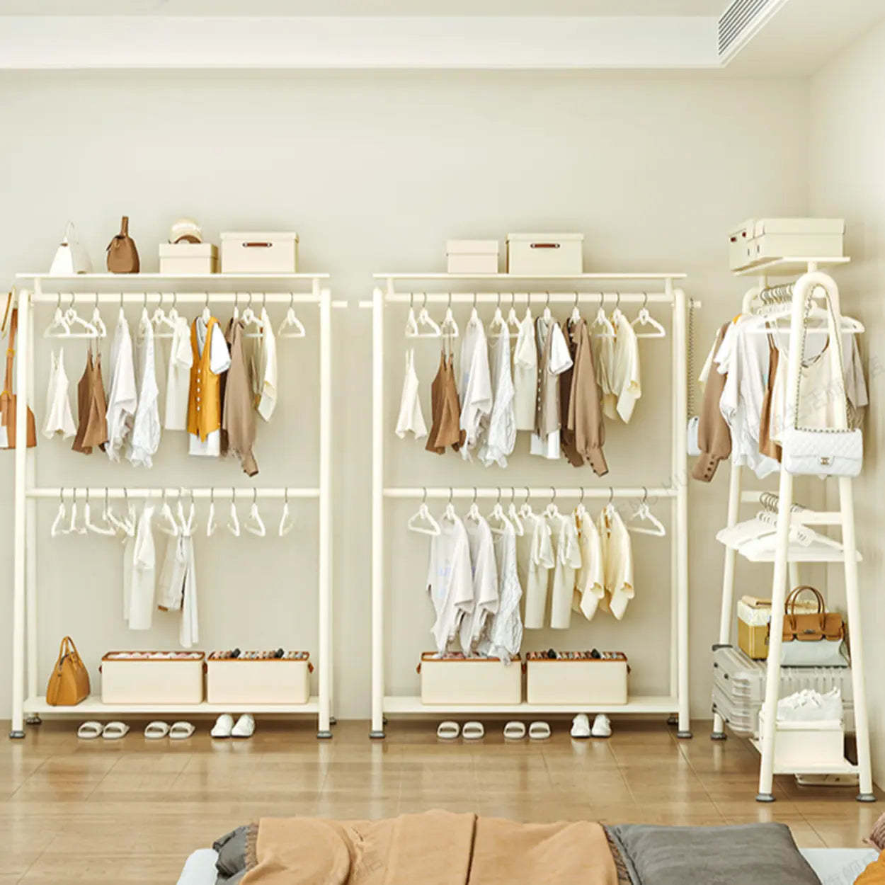 White A-Frame Metal Hallway Coat Rack