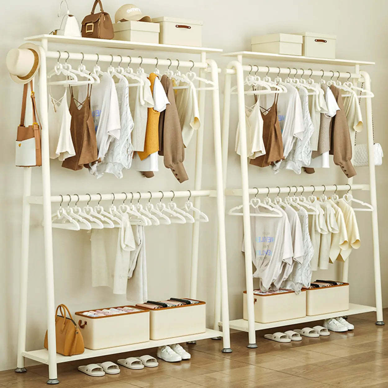 White A-Frame Metal Hallway Coat Rack