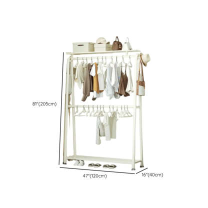 White A-Frame Metal Hallway Coat Rack