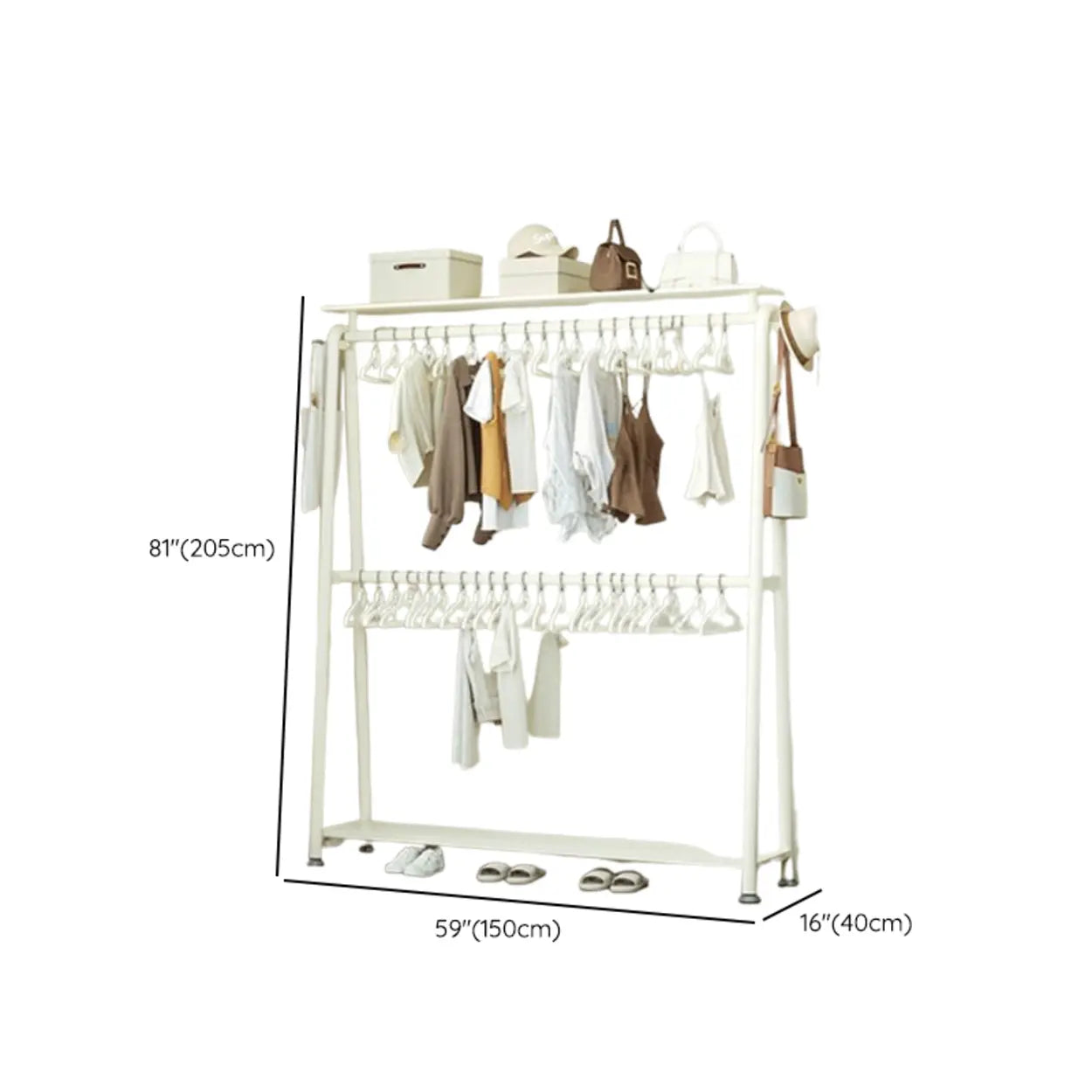 White A-Frame Metal Hallway Coat Rack