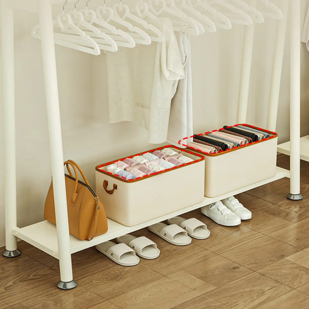 White A-Frame Metal Hallway Coat Rack