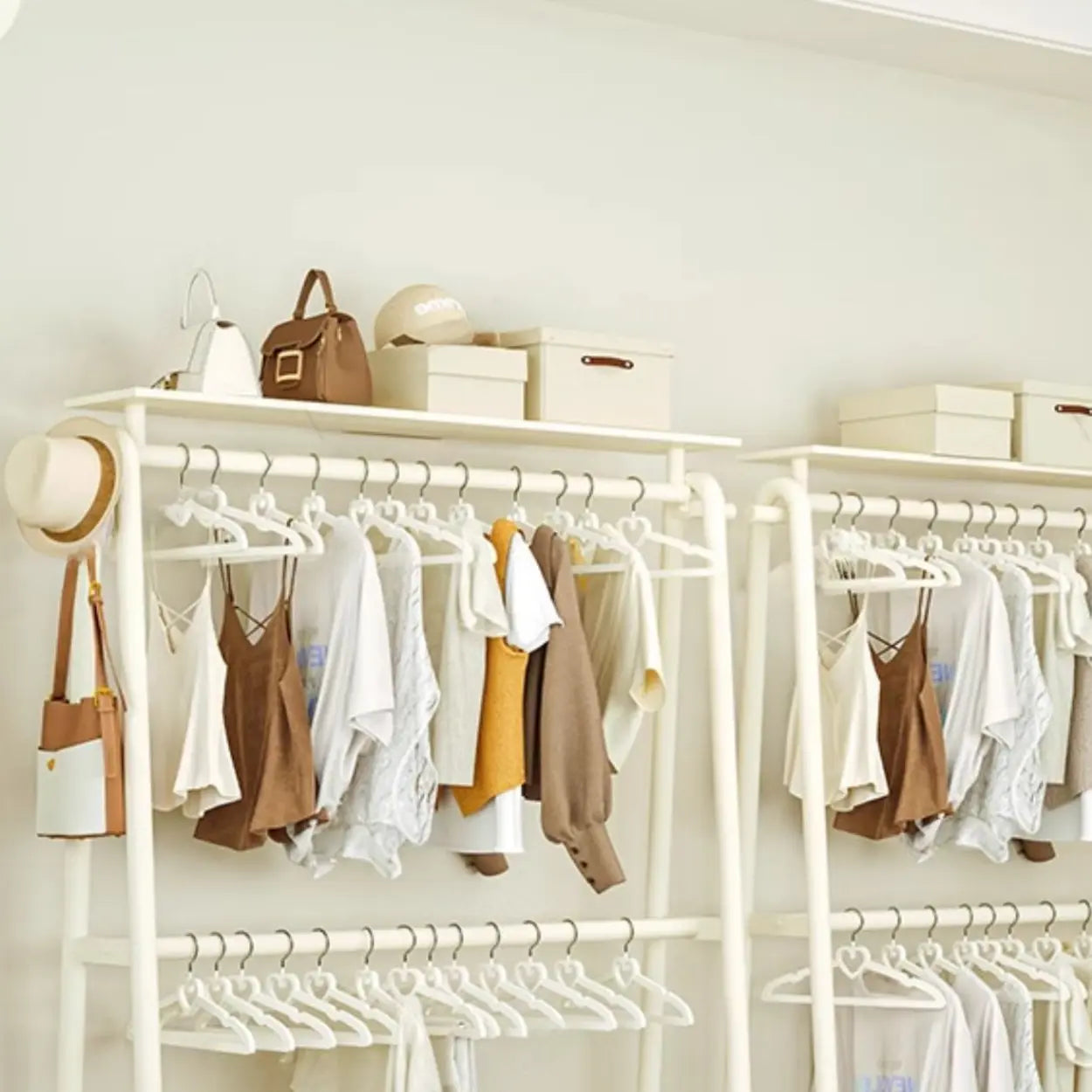 White A-Frame Metal Hallway Coat Rack