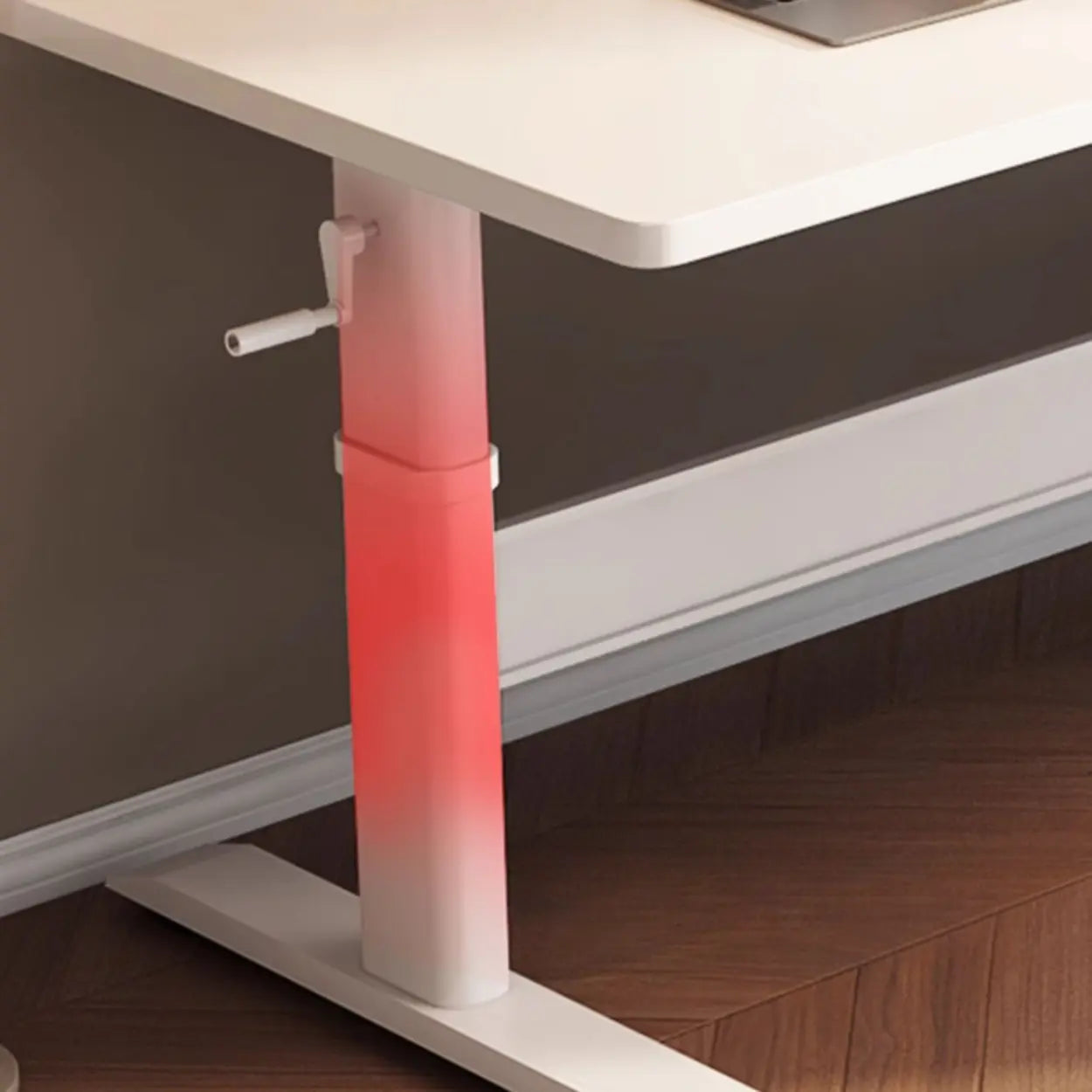 White Adjustable Double Wood Computer Desk — White / Table Only