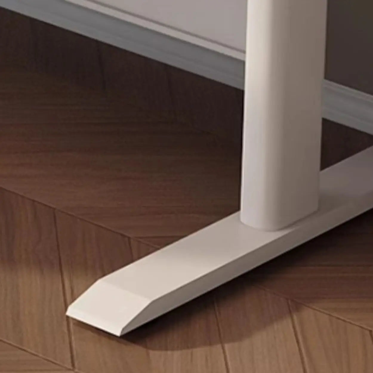 White Adjustable Double Wood Computer Desk — White / Table Only