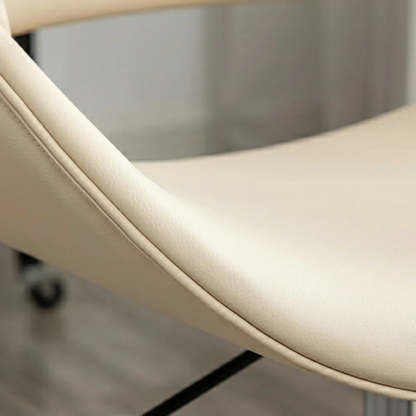 White Adjustable Ergonomic Armless Leather Office Chair