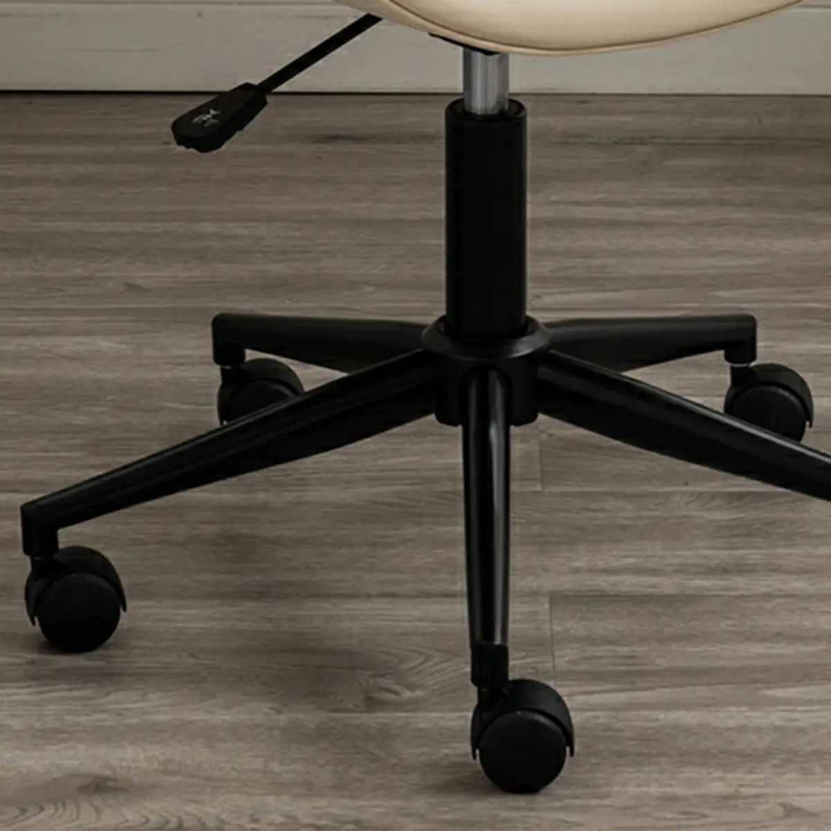 White Adjustable Ergonomic Armless Leather Office Chair