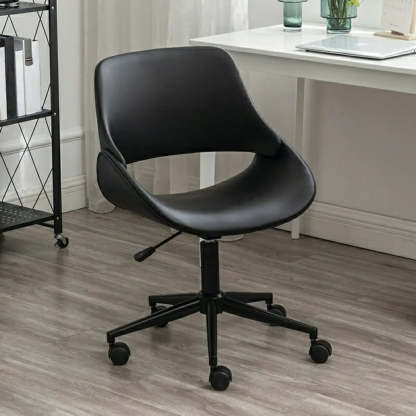 White Adjustable Ergonomic Armless Leather Office Chair