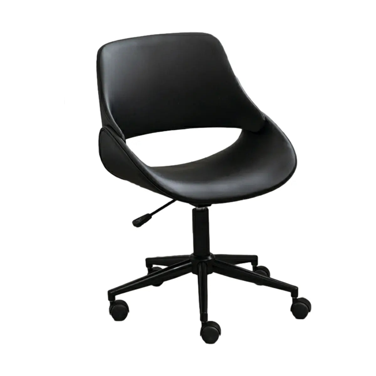 White Adjustable Ergonomic Armless Leather Office Chair