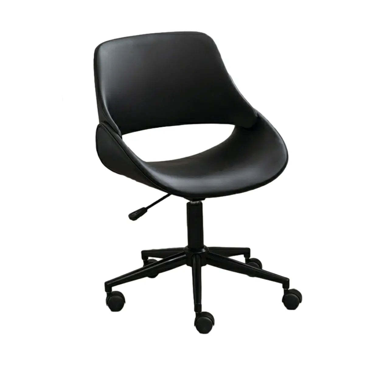 White Adjustable Ergonomic Armless Leather Office Chair