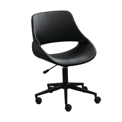 White Adjustable Ergonomic Armless Leather Office Chair