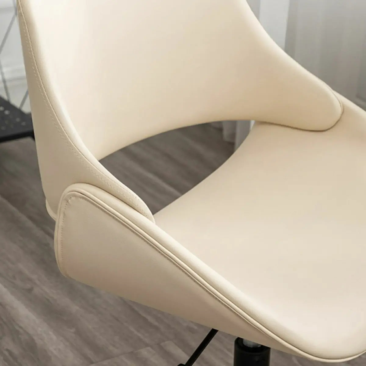 White Adjustable Ergonomic Armless Leather Office Chair