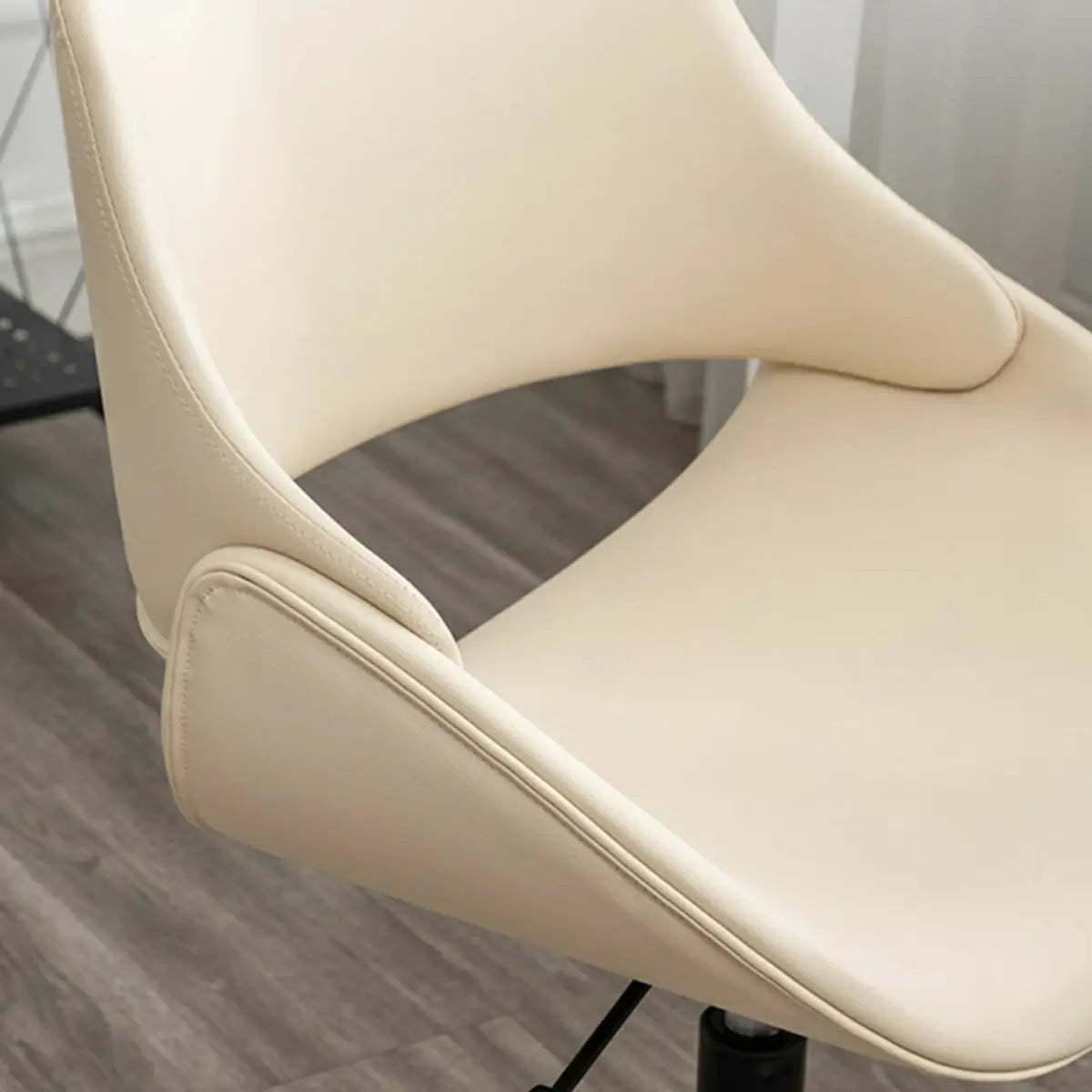 White Adjustable Ergonomic Armless Leather Office Chair