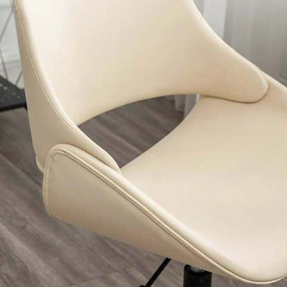 White Adjustable Ergonomic Armless Leather Office Chair