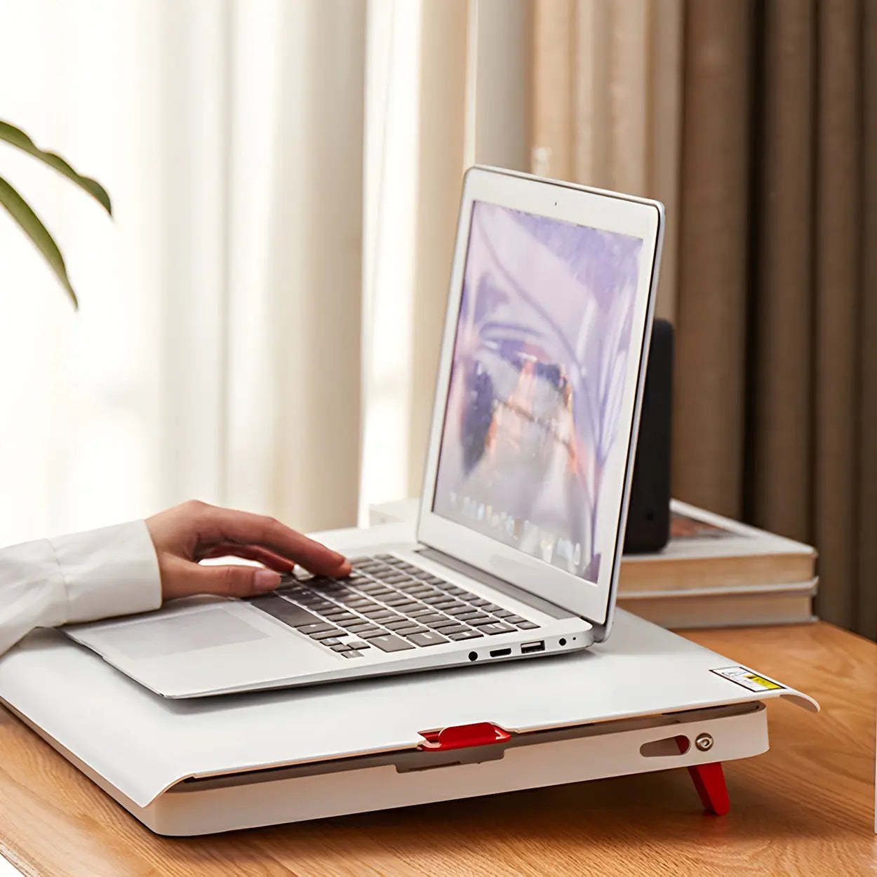 White Adjustable Foldable Steel Standing Desk