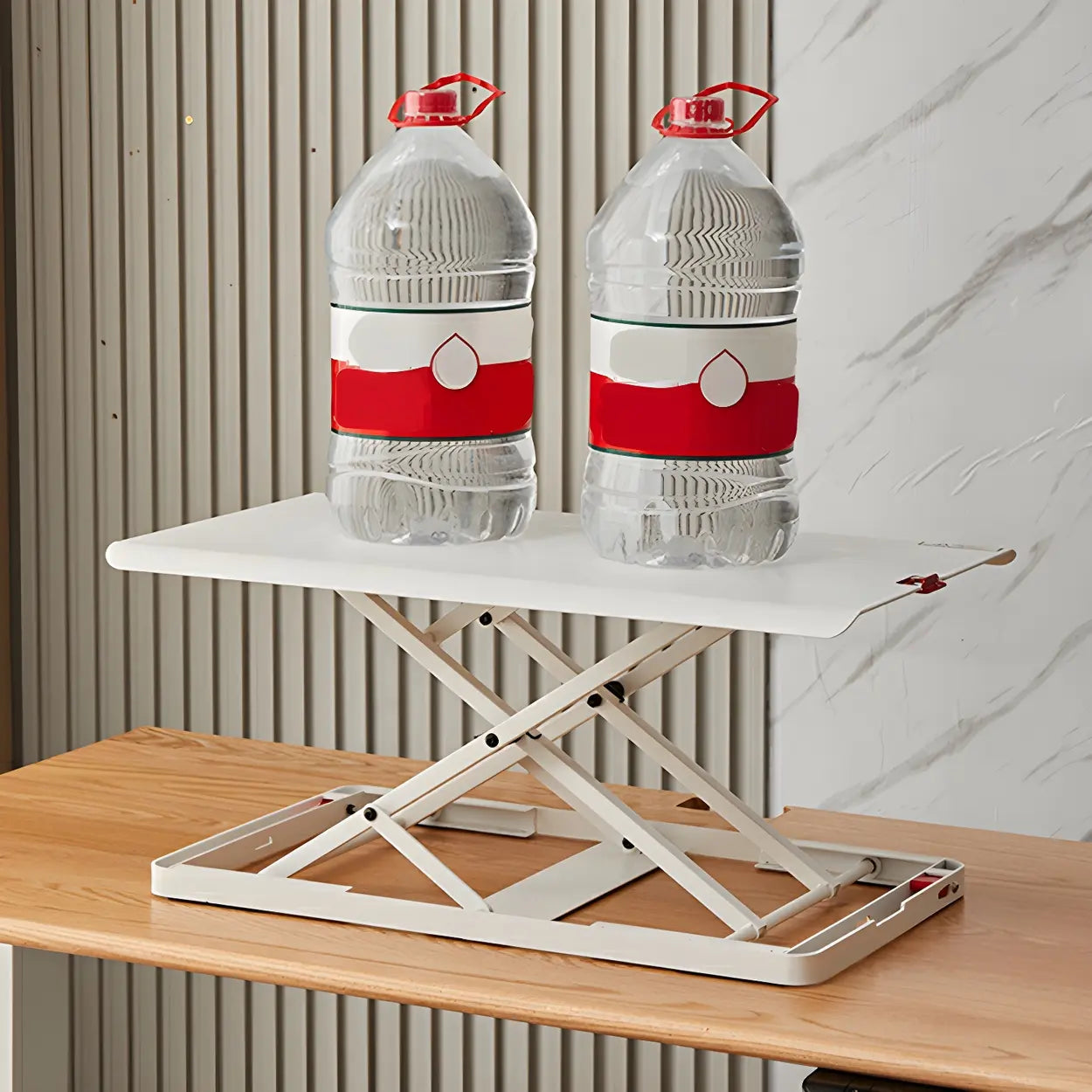 White Adjustable Foldable Steel Standing Desk