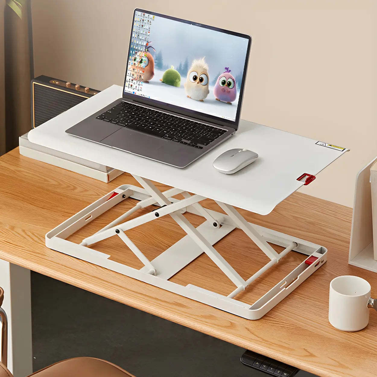 White Adjustable Foldable Steel Standing Desk