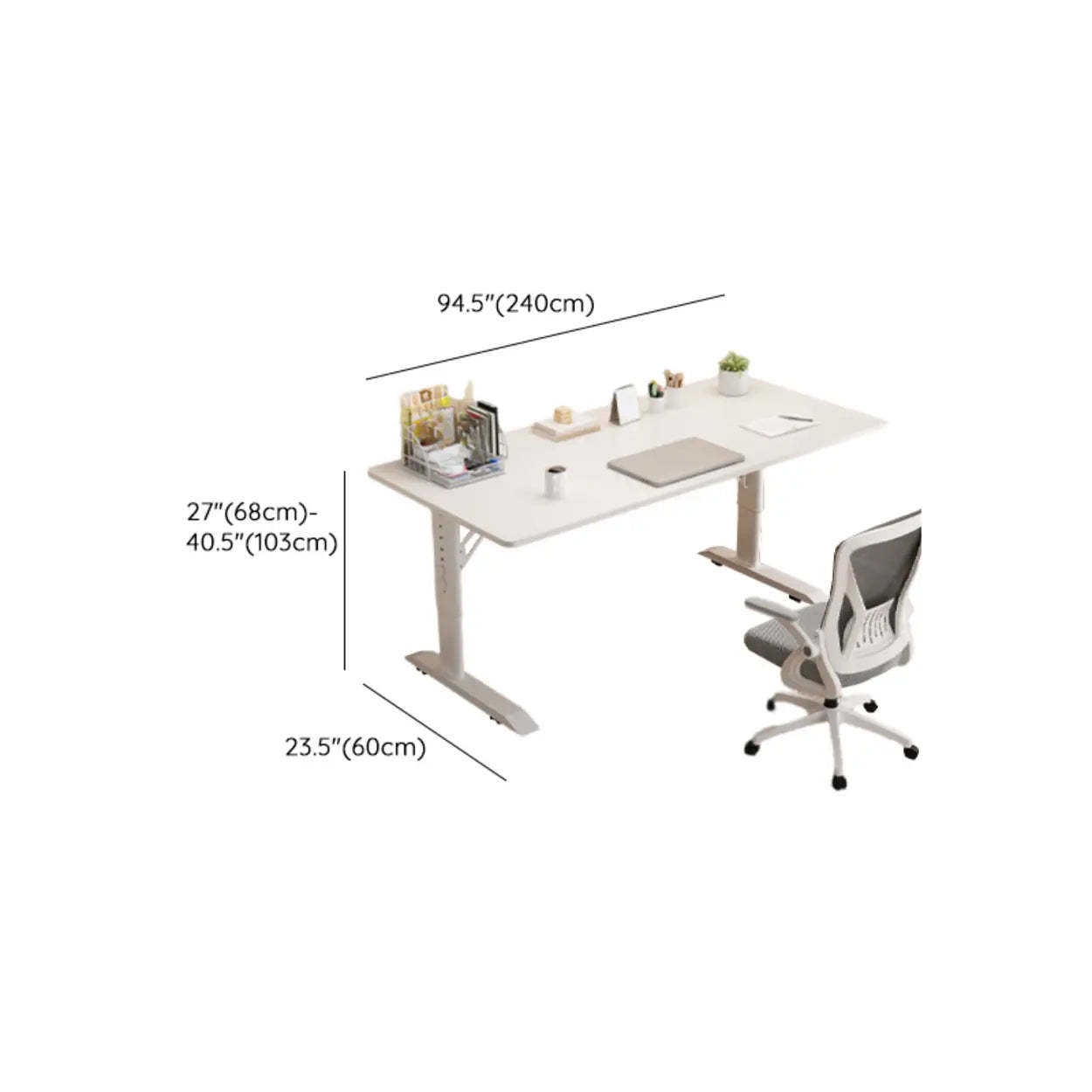 White Adjustable T-Shape Writing Desk