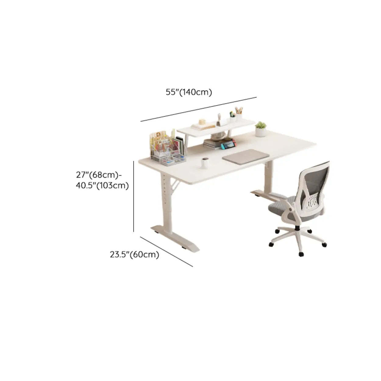 White Adjustable T-Shape Writing Desk
