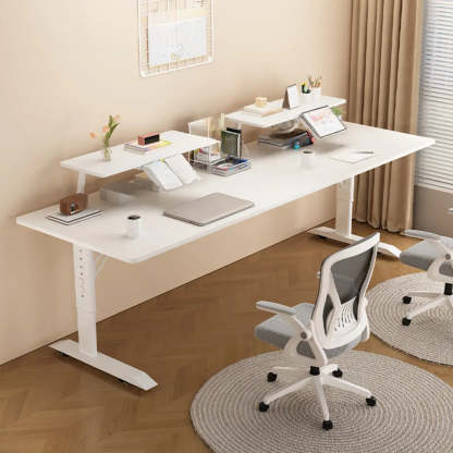 White Adjustable T-Shape Writing Desk — Table Only