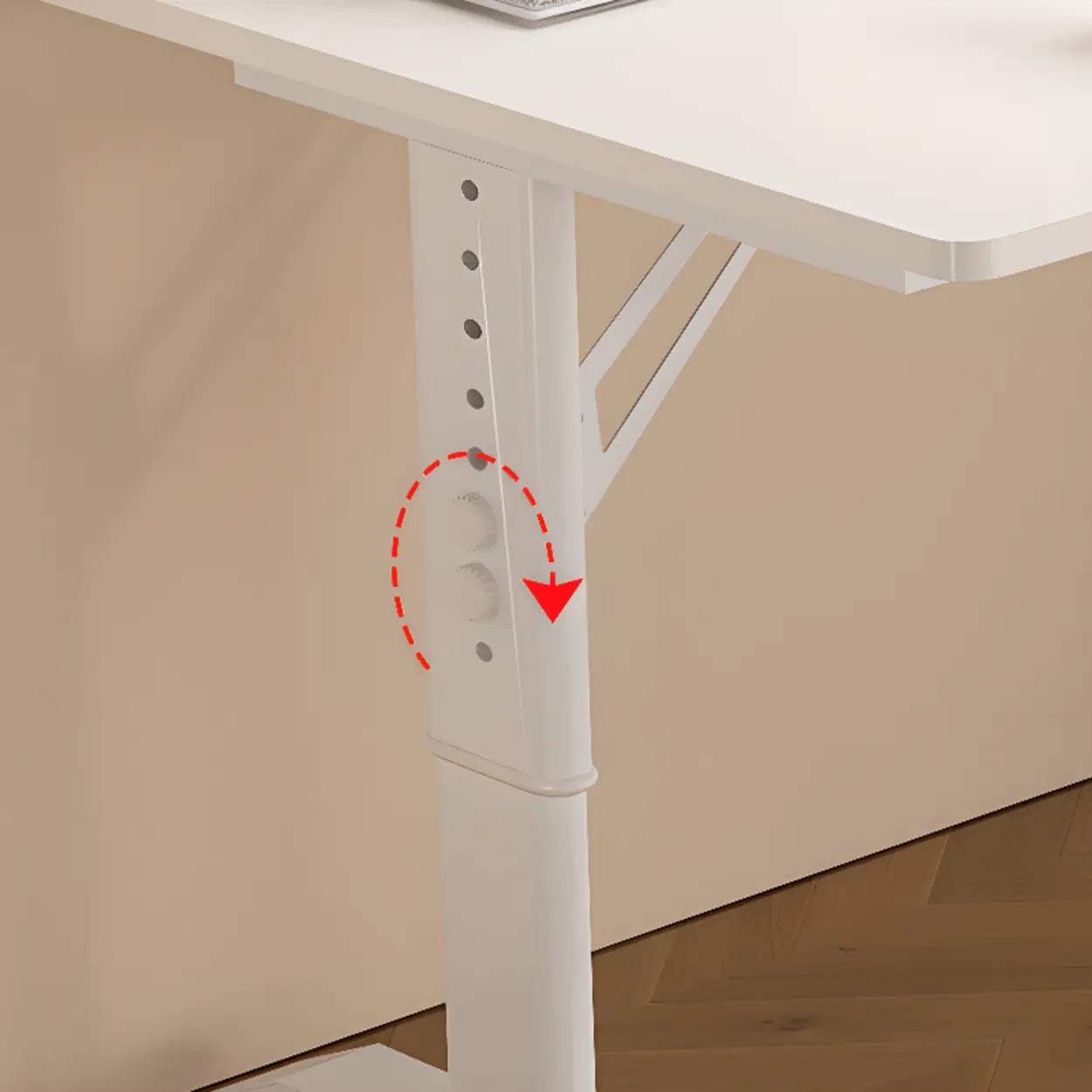 White Adjustable T-Shape Writing Desk — Table Only