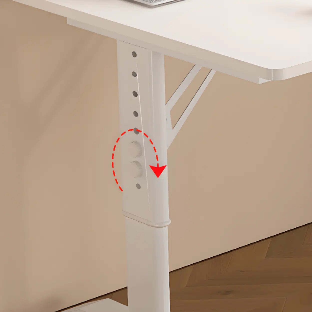 White Adjustable T-Shape Writing Desk — Table Only