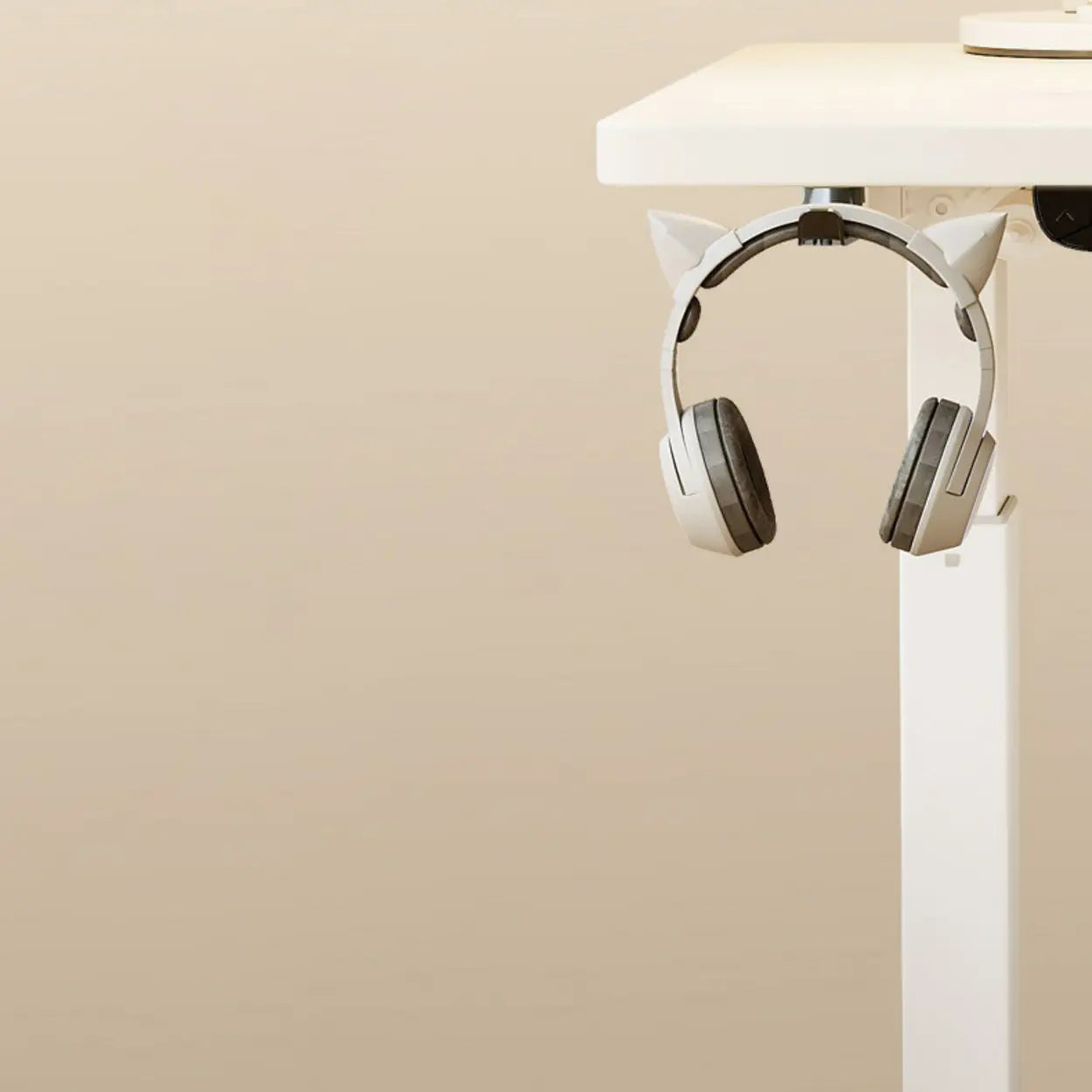 White Adjustable Wood T-Shape Standing Desk — Without Chairs / White