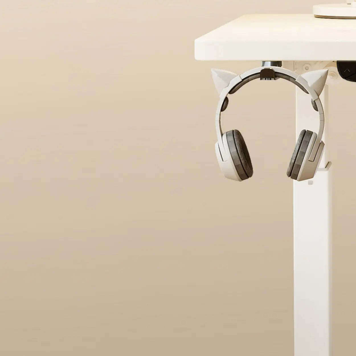 White Adjustable Wood T-Shape Standing Desk — Without Chairs / White