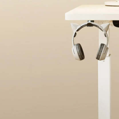 White Adjustable Wood T-Shape Standing Desk — Without Chairs / White