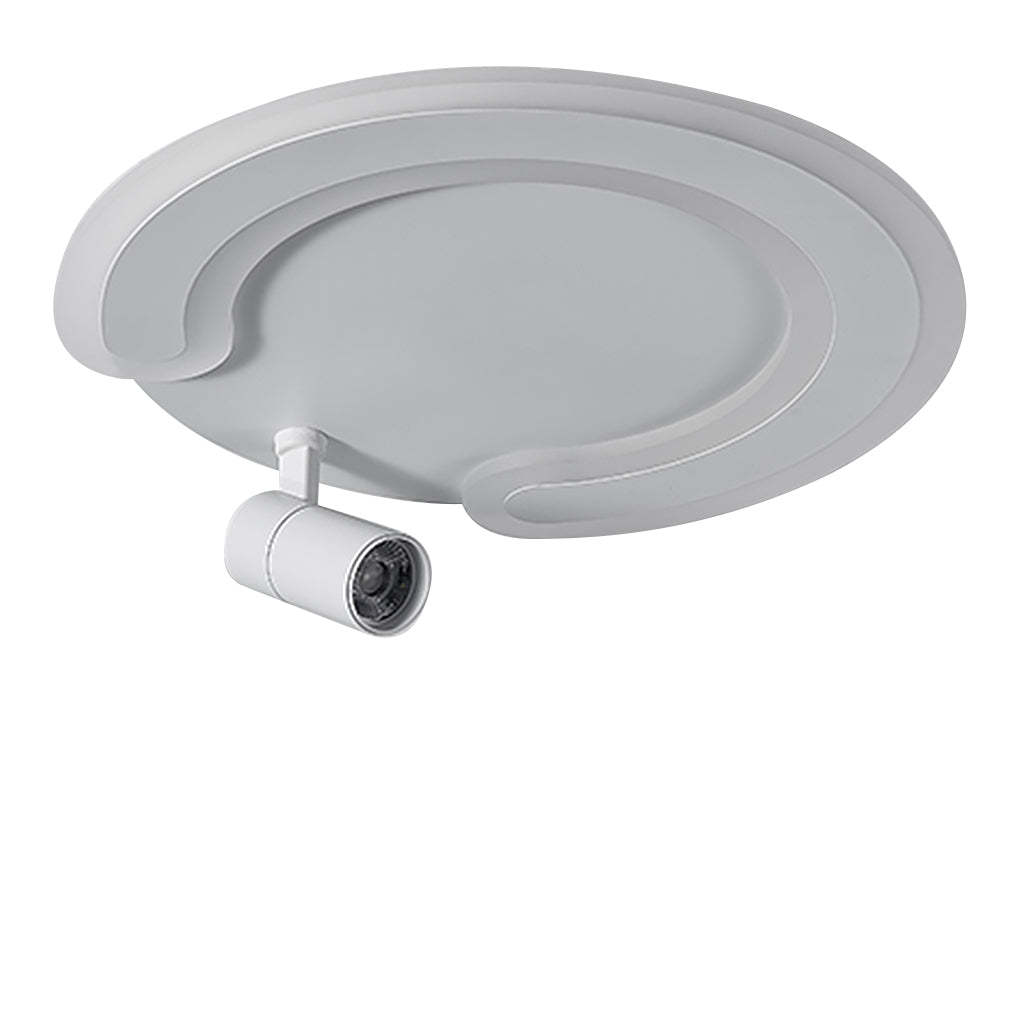 White Arc Flush Mount Spotlight for Bedroom