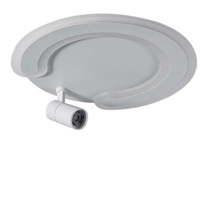 White Arc Flush Mount Spotlight for Bedroom