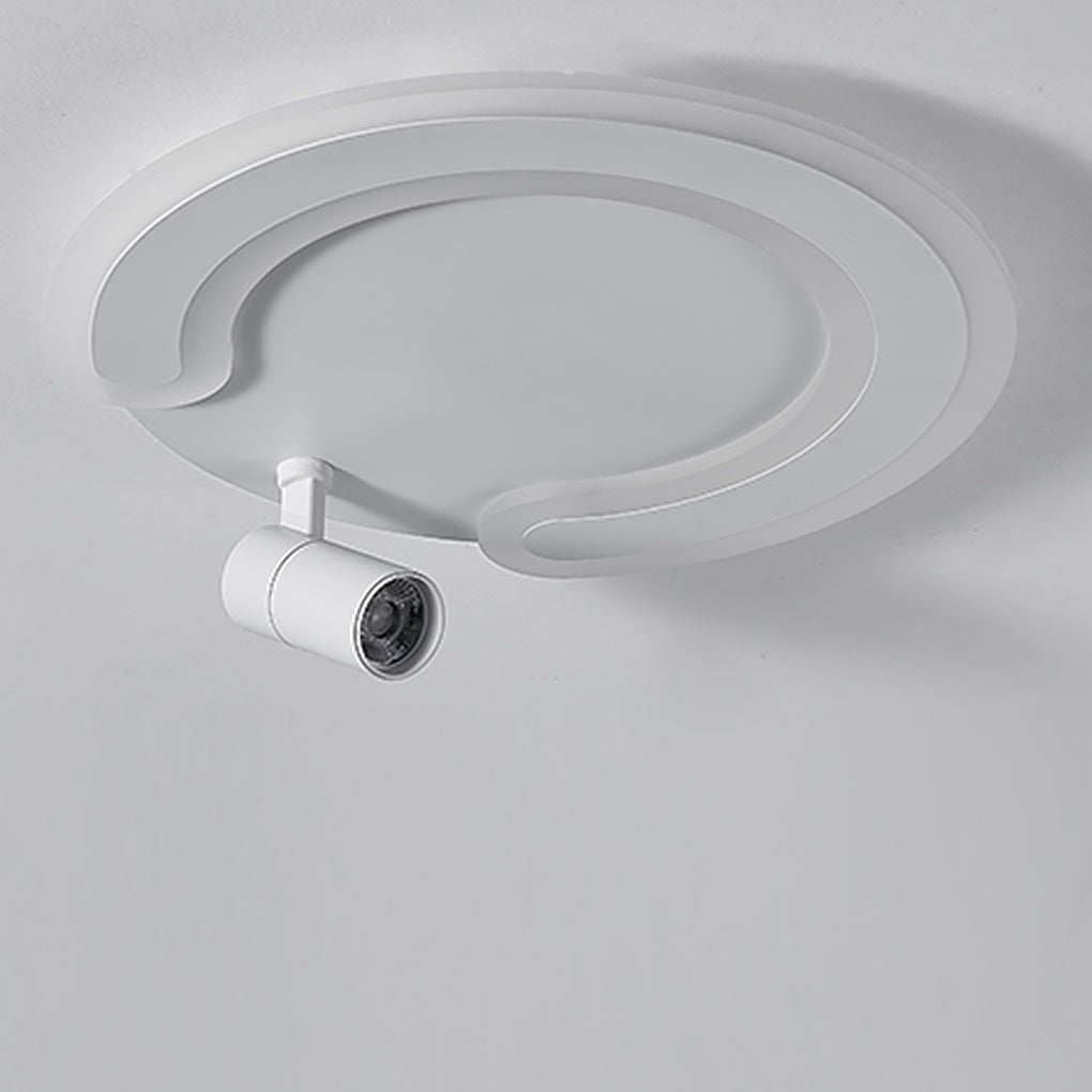 White Arc Flush Mount Spotlight for Bedroom
