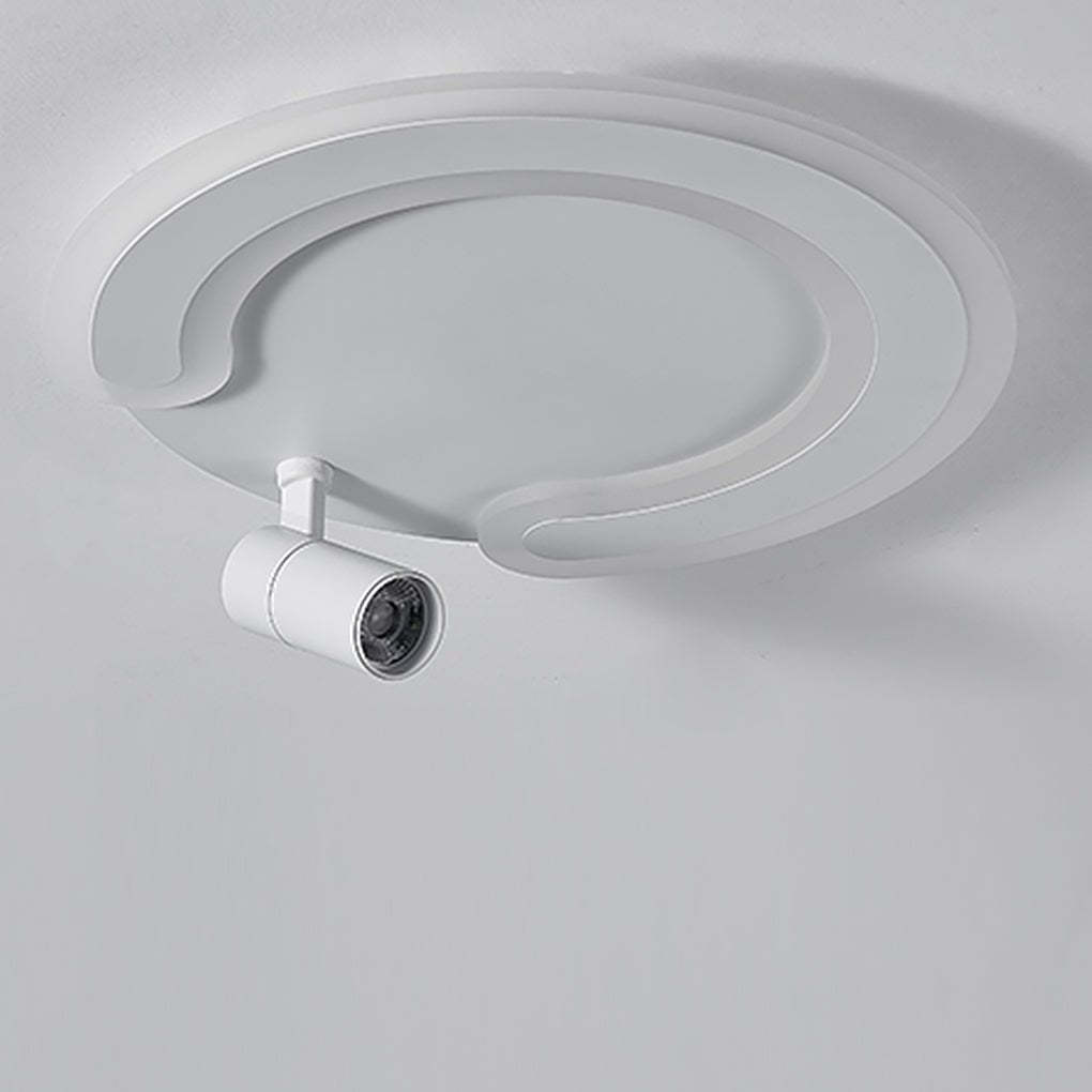 White Arc Flush Mount Spotlight for Bedroom