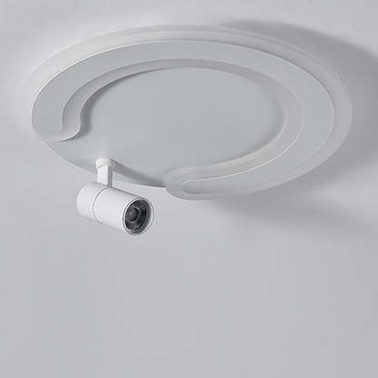 White Arc Flush Mount Spotlight for Bedroom